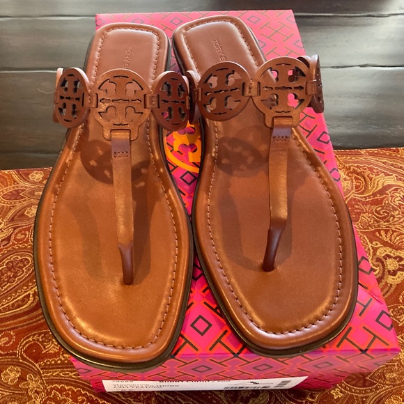 Tory Burch Shoes - Tory Burch Tiny Miller Leather Thong in burnt cuoio, size 8.5 BNIB, MSRP$228